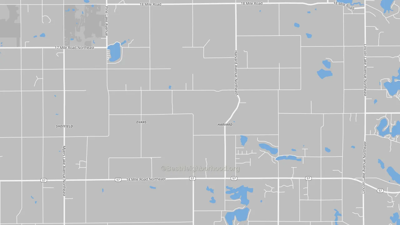 Transit Grade map of Evans, MI