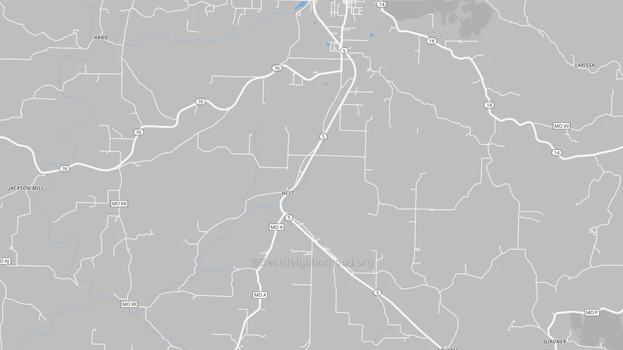 Transit Grade map of Evans, MO