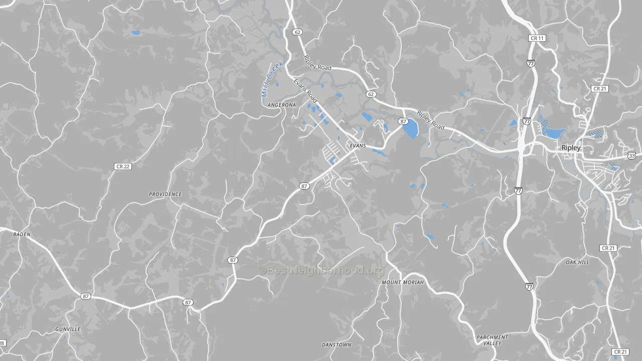 Transit Grade map of Evans, WV