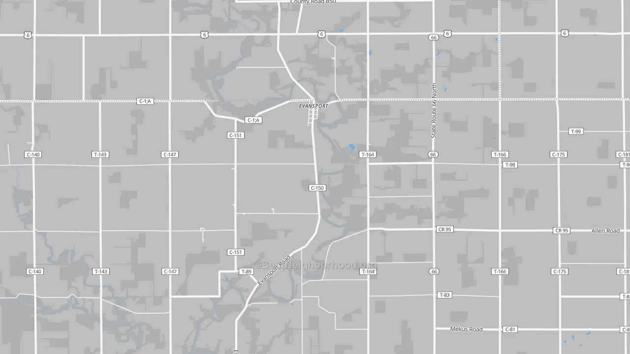 Transit Grade map of Evansport, OH