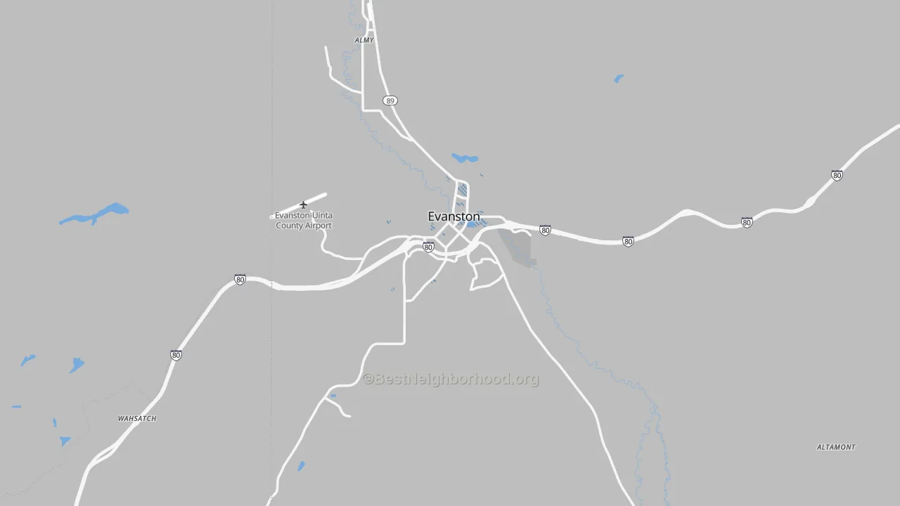 Transit Grade map of Evanston, WY