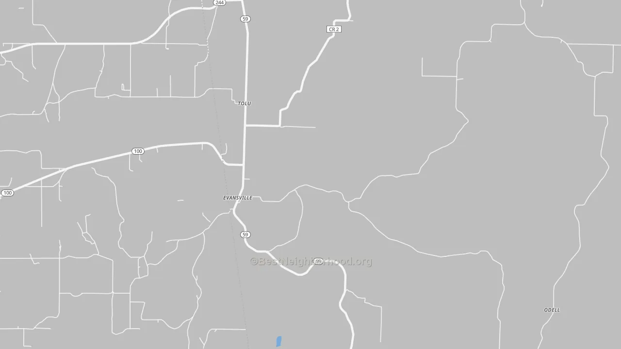 Transit Grade map of Evansville, AR