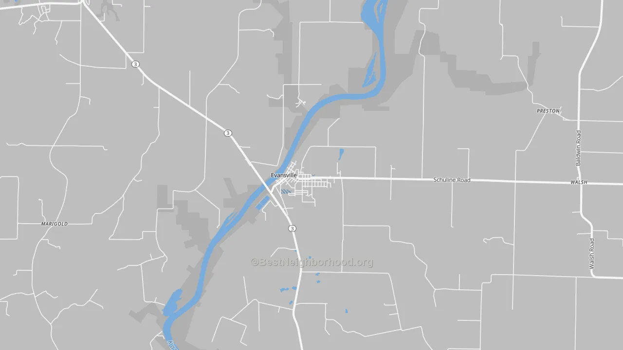Transit Grade map of Evansville, IL