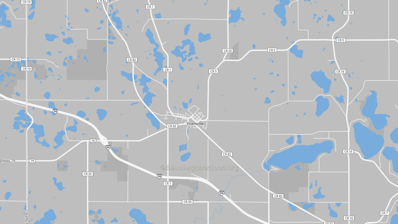 Transit Grade map of Evansville, MN