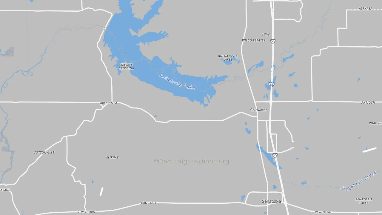 Transit Grade map of Evansville, MS