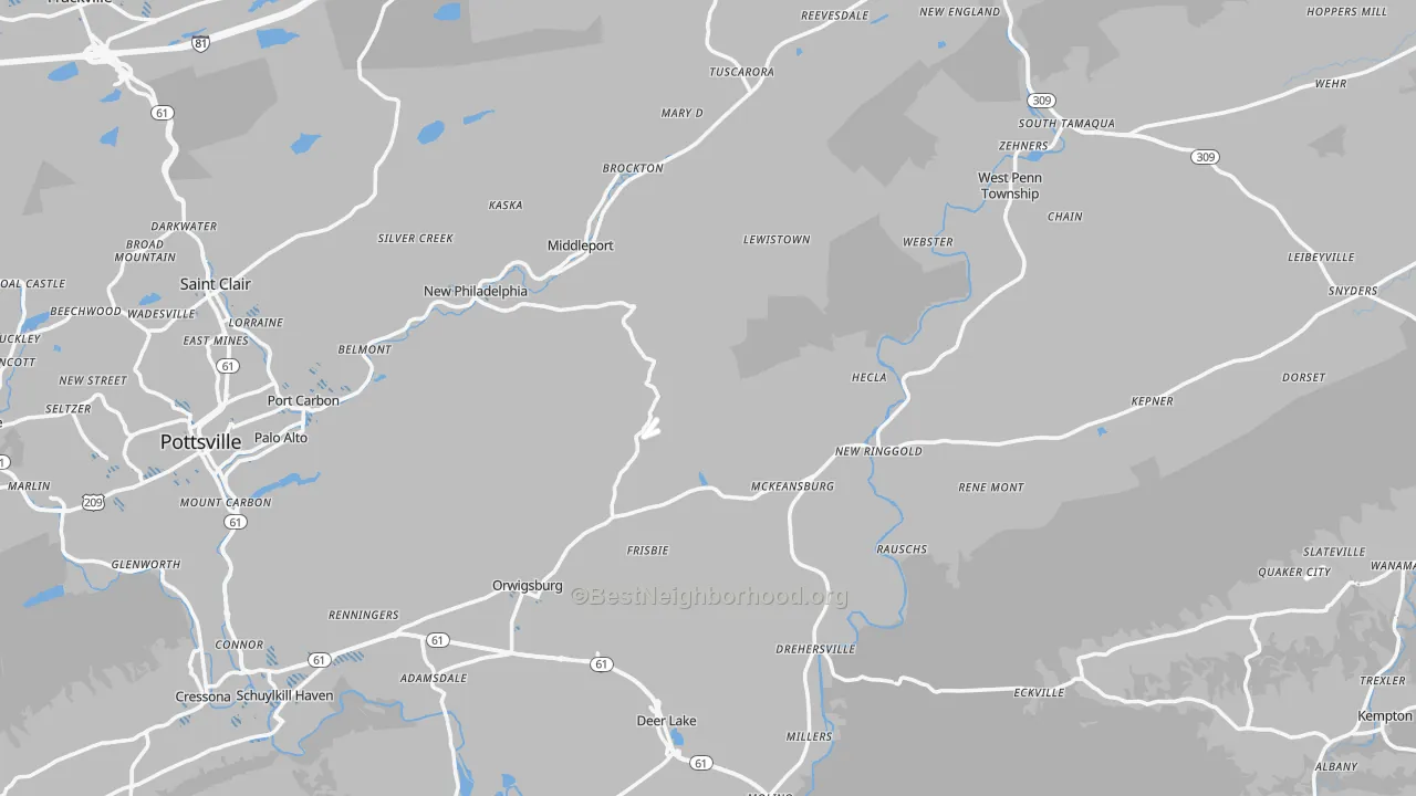 Transit Grade map of Evansville, PA