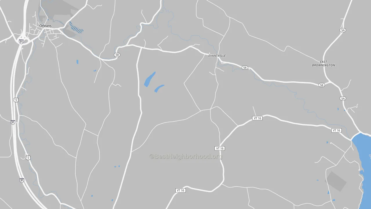 Transit Grade map of Evansville, VT