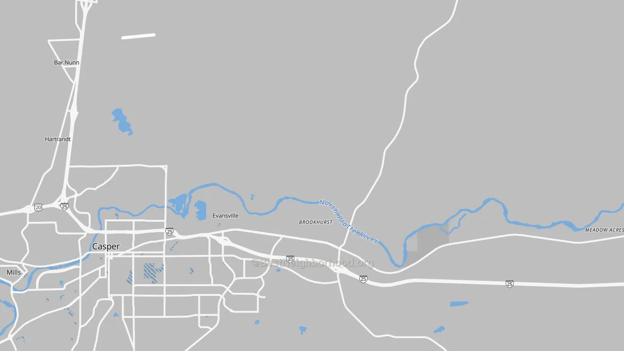 Transit Grade map of Evansville, WY