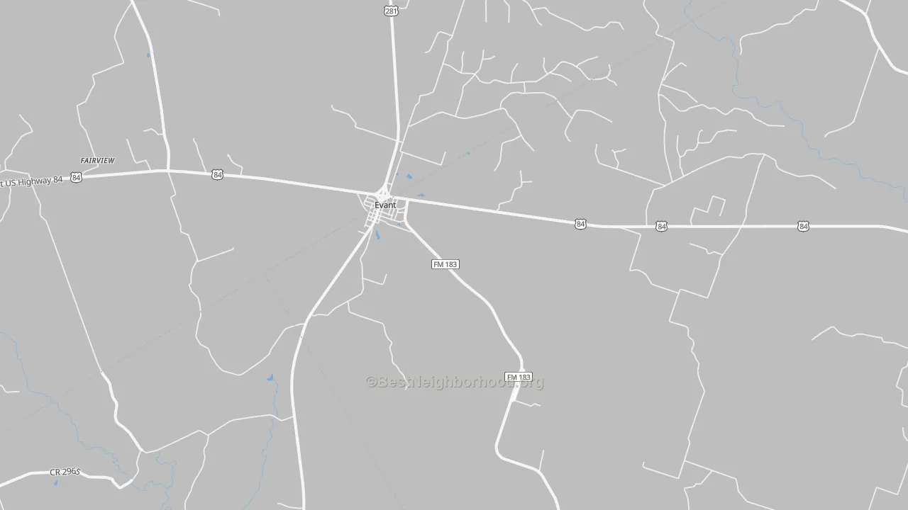 Transit Grade map of Evant, TX