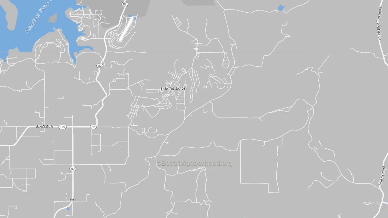 Transit Grade map of Evening Shade, OK