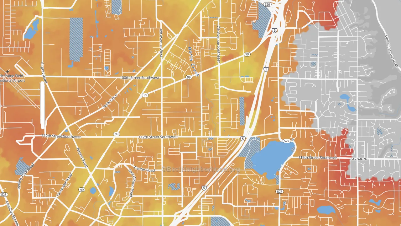 Transit Grade map of Everett Mall South, Everett, WA