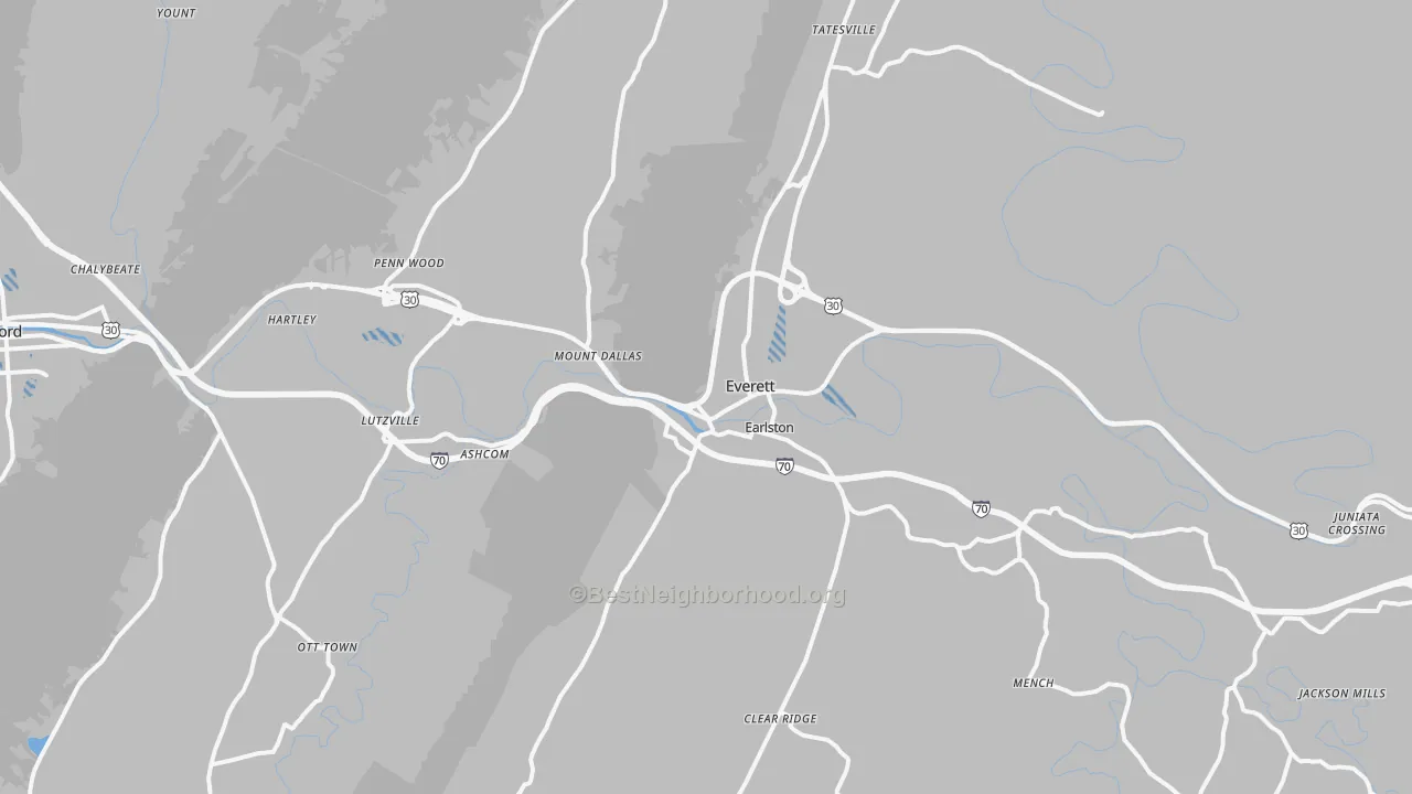 Transit Grade map of Everett, PA