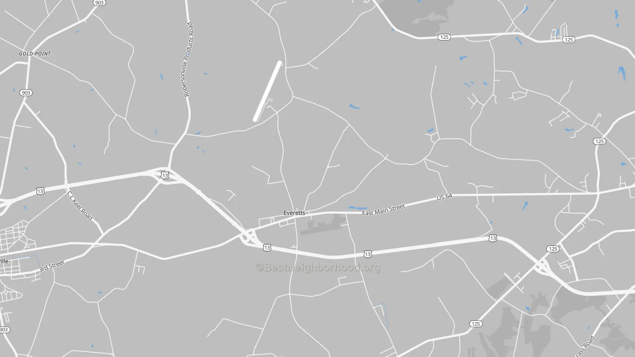 Transit Grade map of Everetts, NC