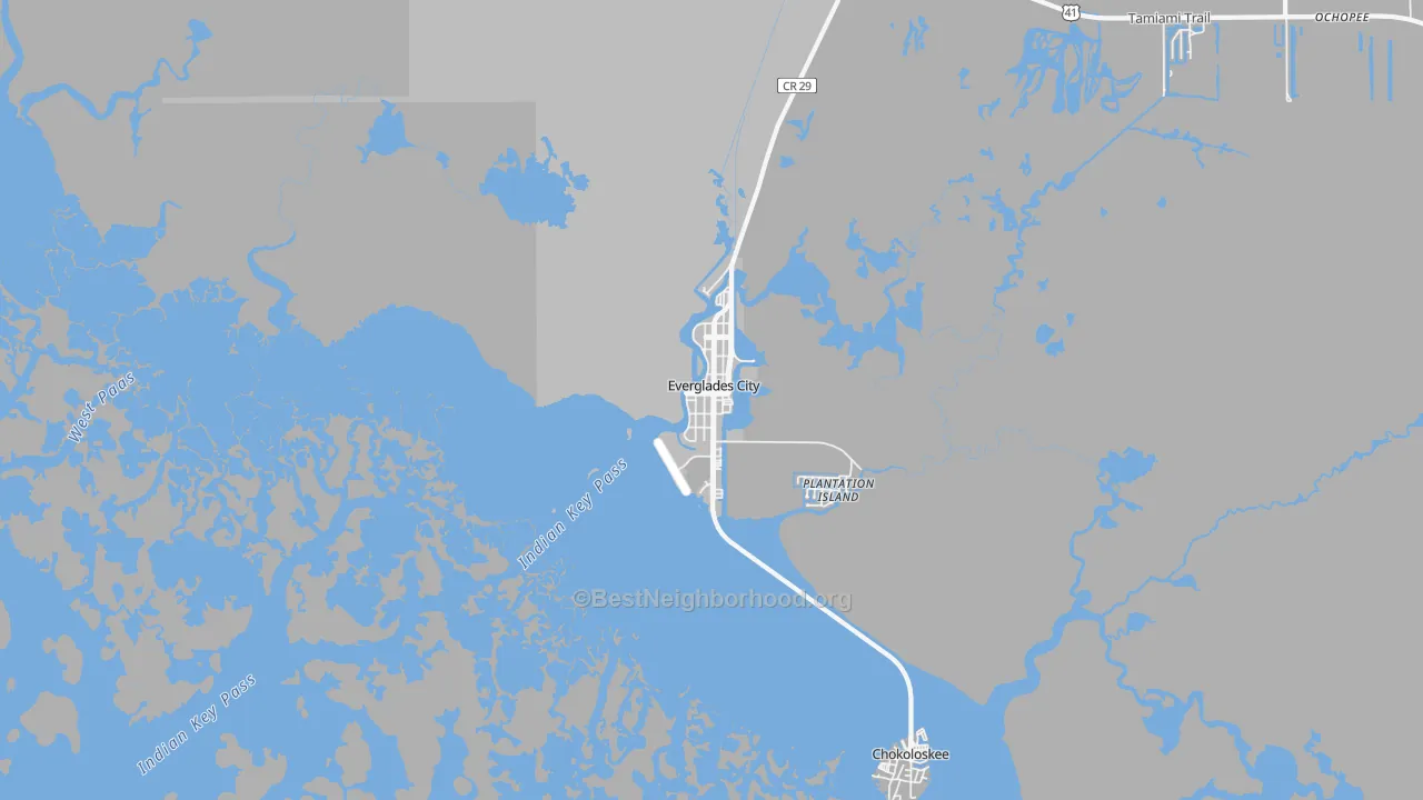 Transit Grade map of Everglades, FL