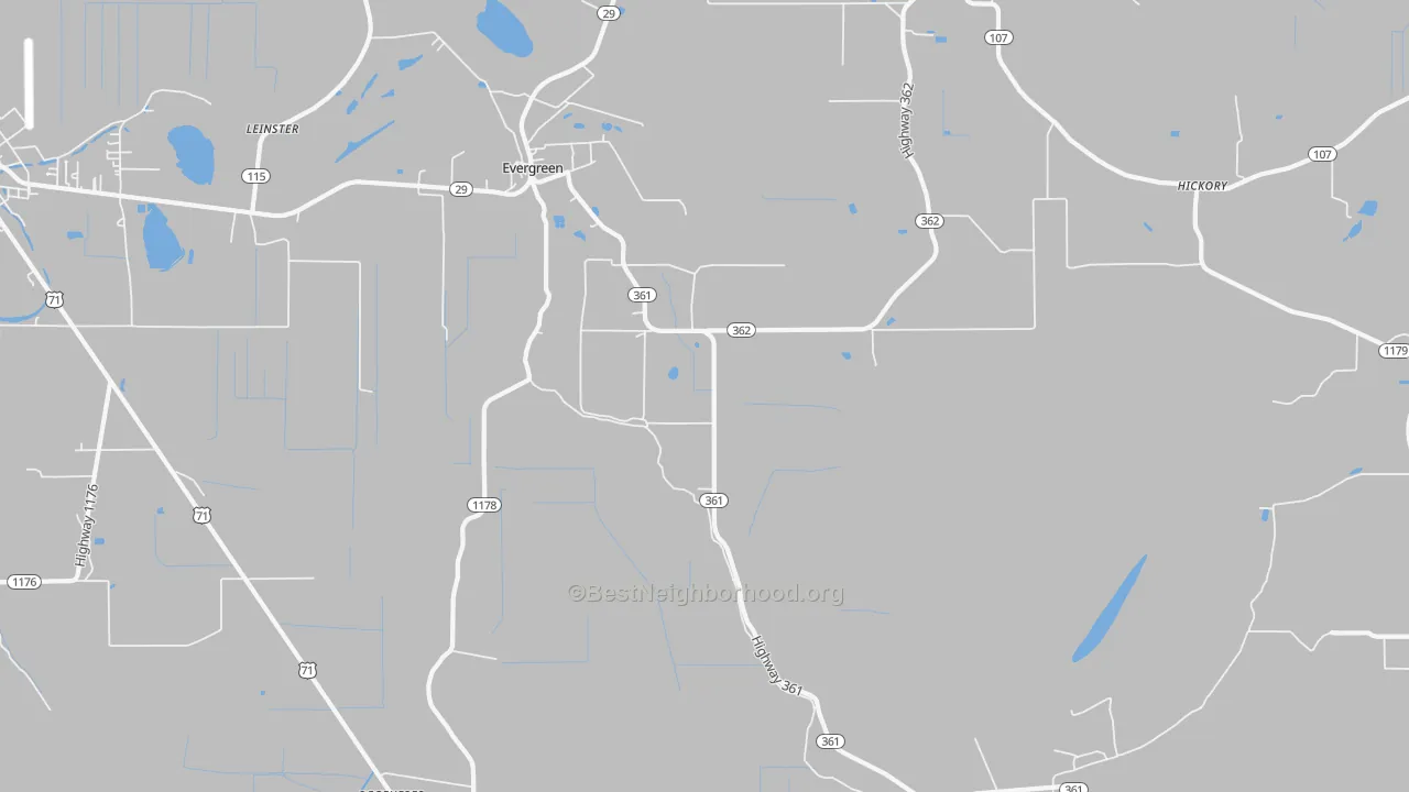 Transit Grade map of Evergreen, LA