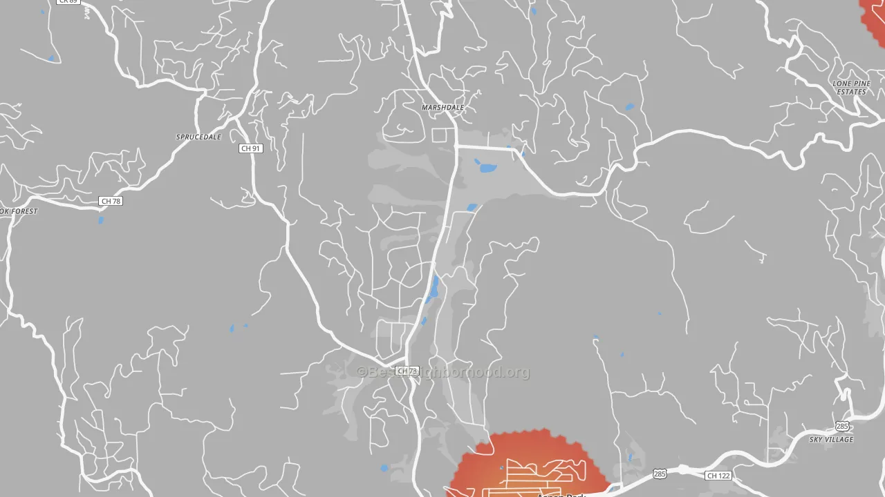 Transit Grade map of Evergreen Meadows, Evergreen, CO