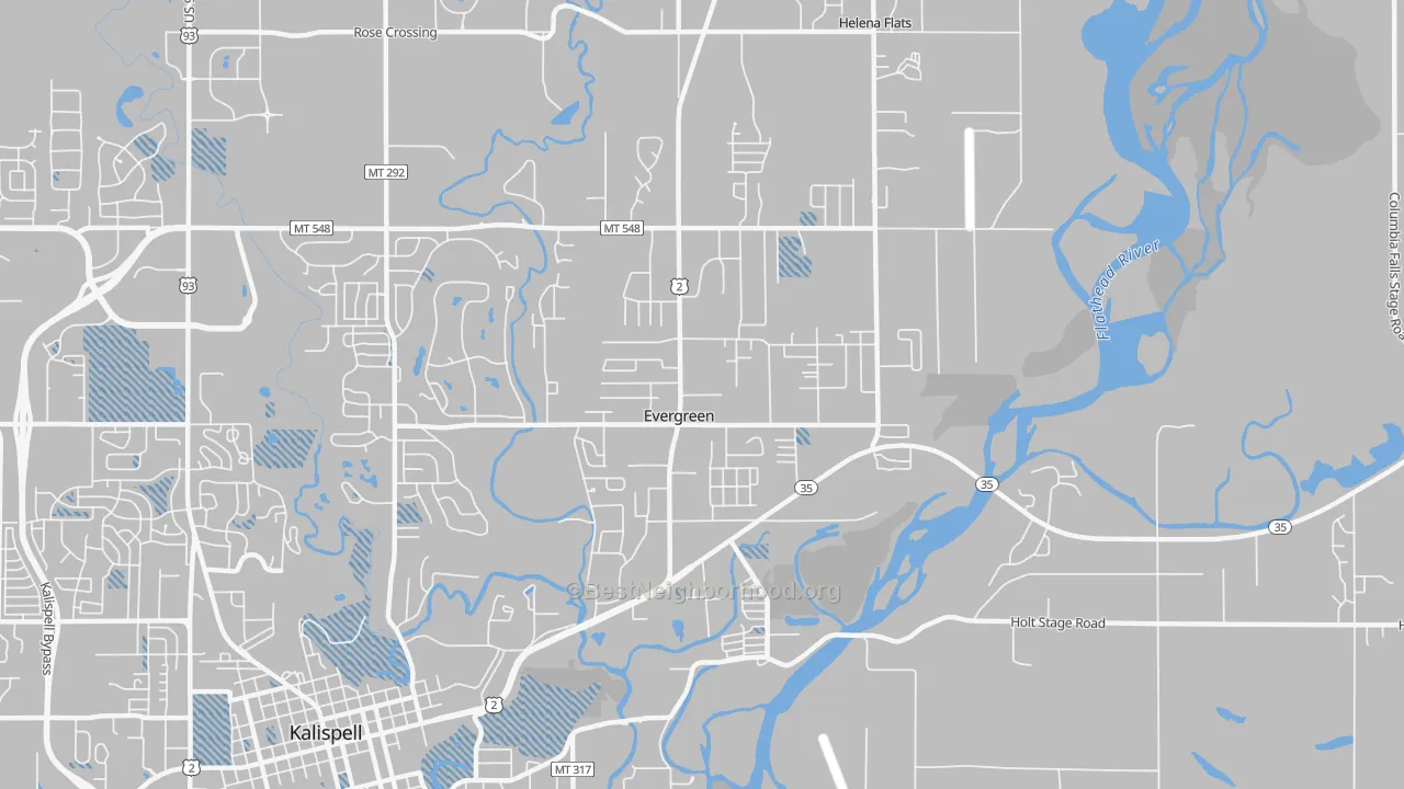 Transit Grade map of Evergreen, MT