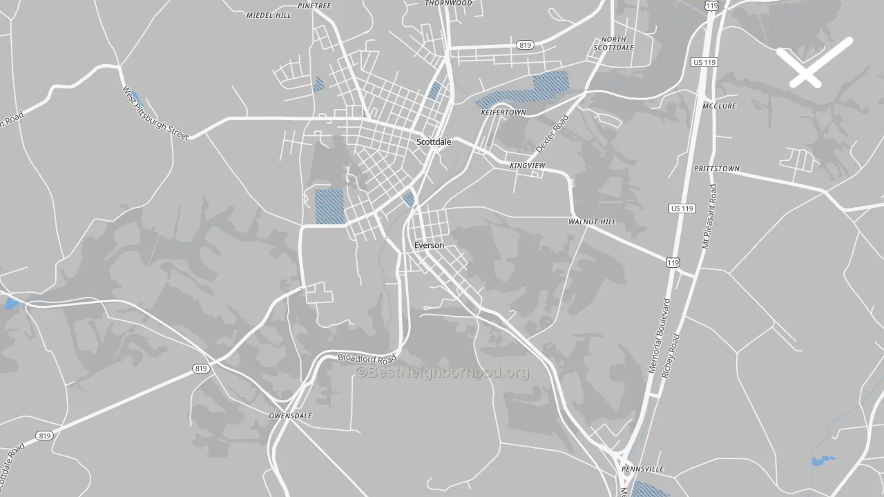 Transit Grade map of Everson, PA