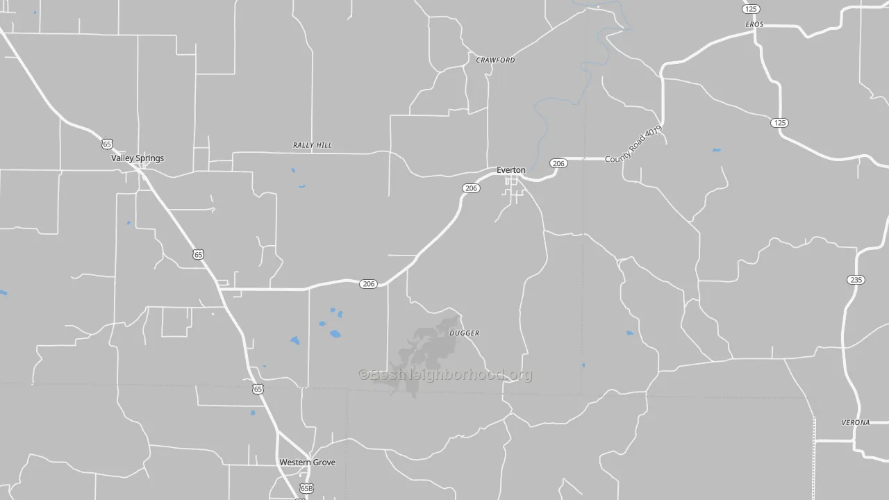 Transit Grade map of Everton, AR