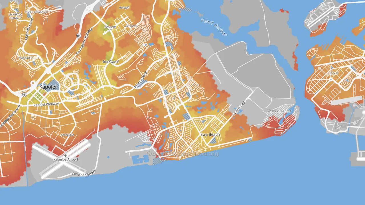 Transit Grade map of Ewa Beach, HI