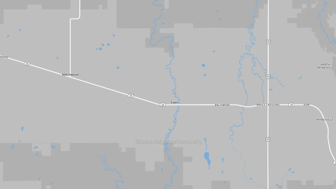 Transit Grade map of Ewen, MI