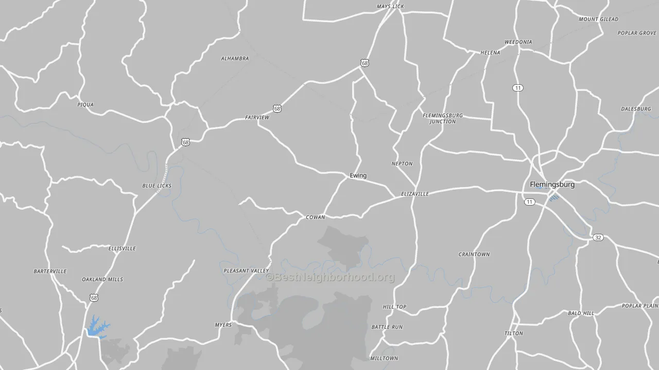 Transit Grade map of Ewing, KY
