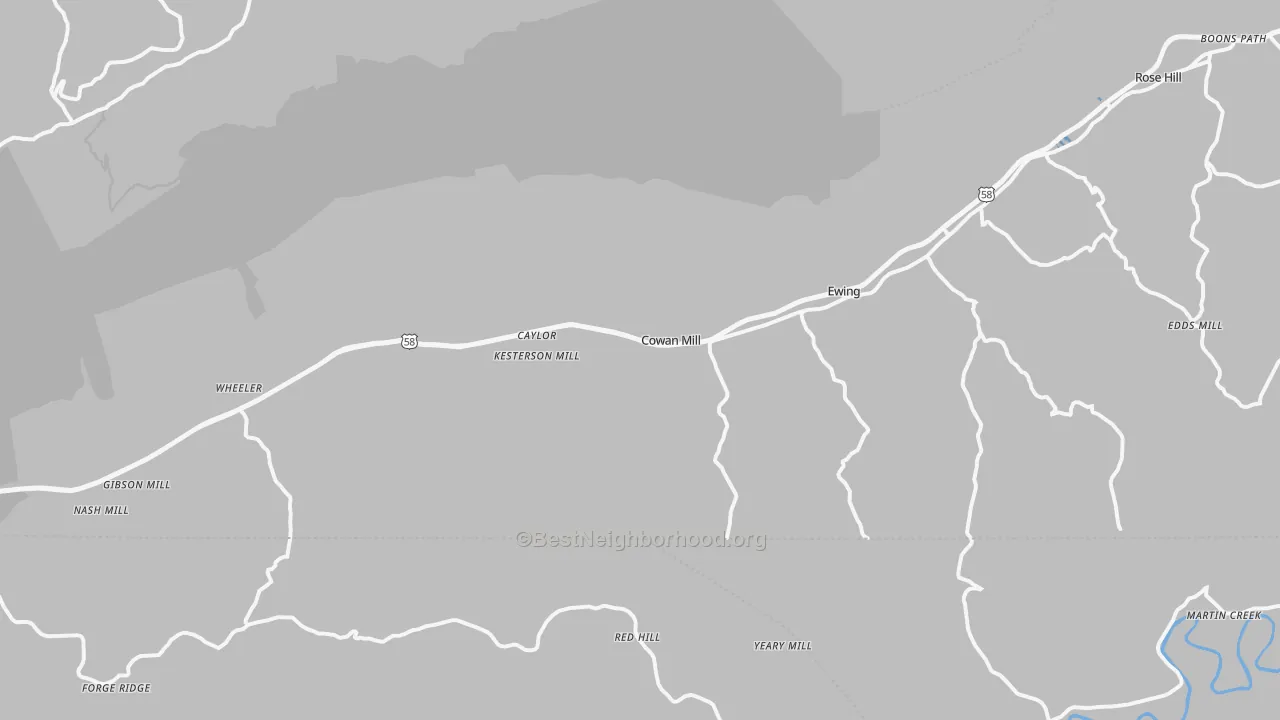 Transit Grade map of Ewing, VA