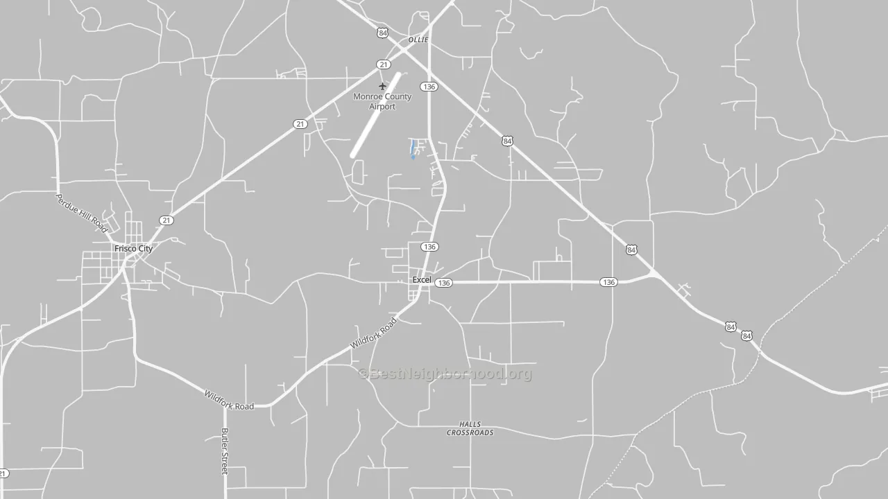 Transit Grade map of Excel, AL