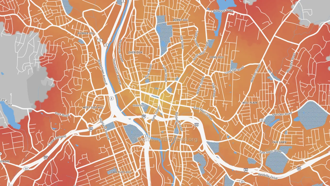 Transit Grade map of Exchange Place, Waterbury, CT