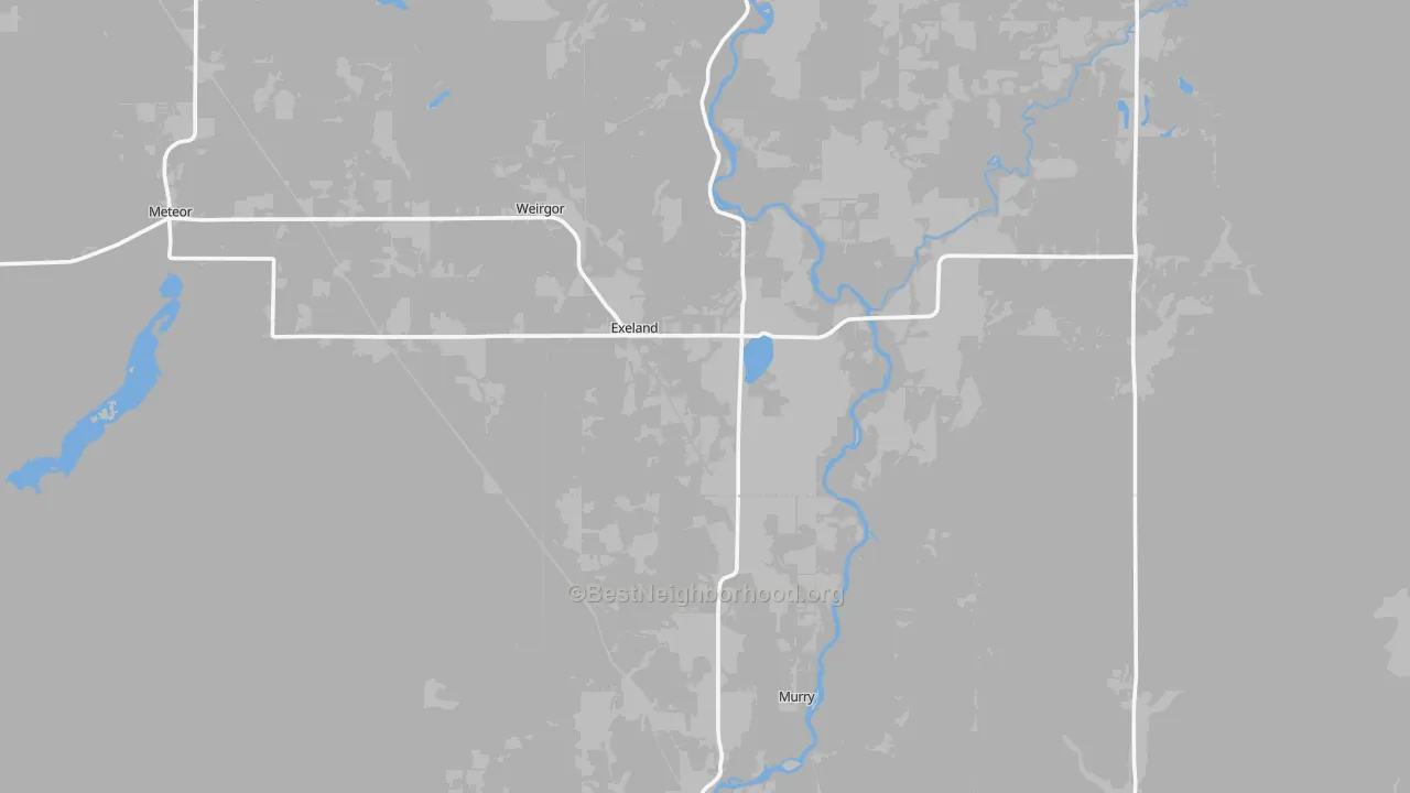 Transit Grade map of Exeland, WI