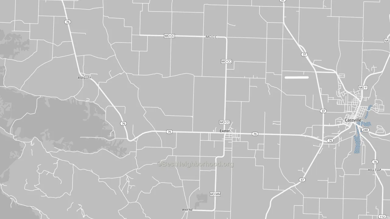 Transit Grade map of Exeter, MO