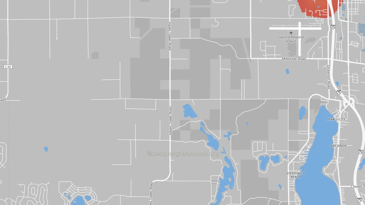 Transit Grade map of Eyedylwild Beach, MI
