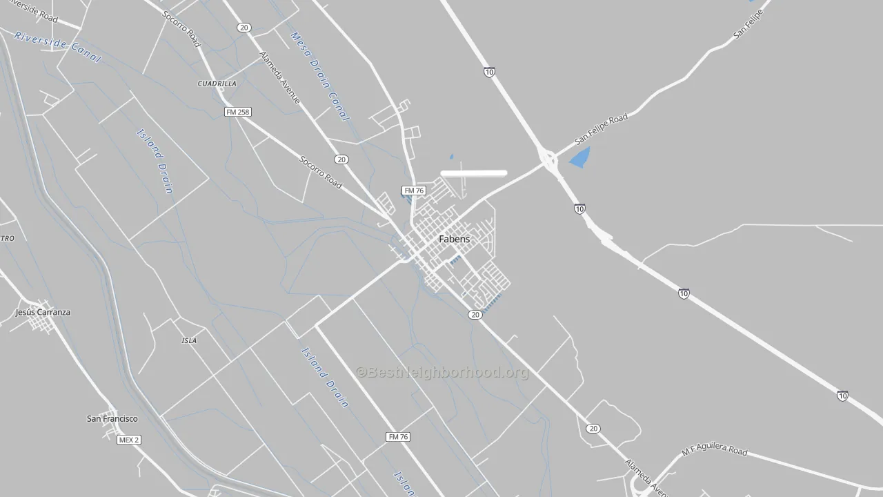 Transit Grade map of Fabens, TX