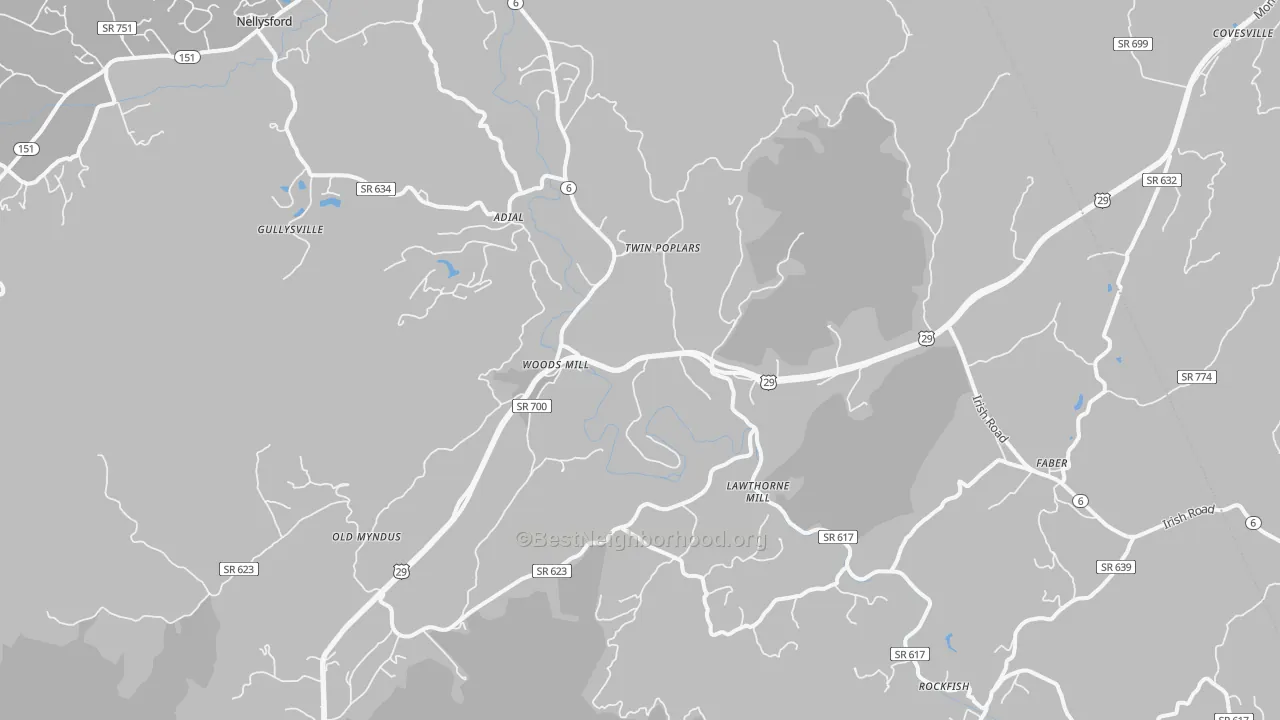 Transit Grade map of Faber, VA