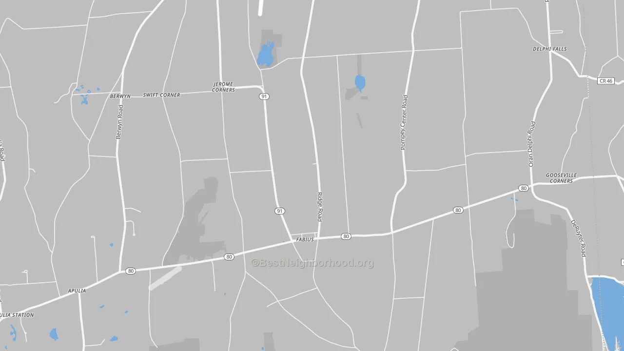 Transit Grade map of Fabius, NY