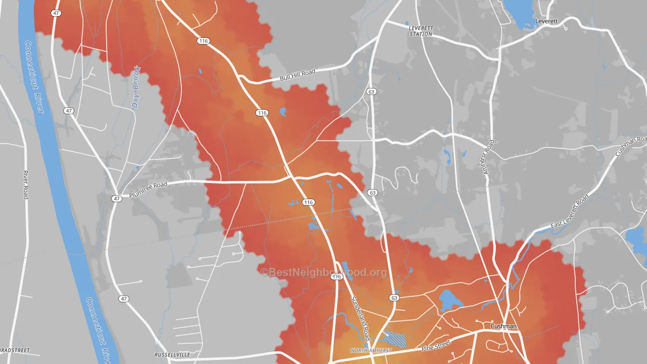 Transit Grade map of Factory Hollow, MA
