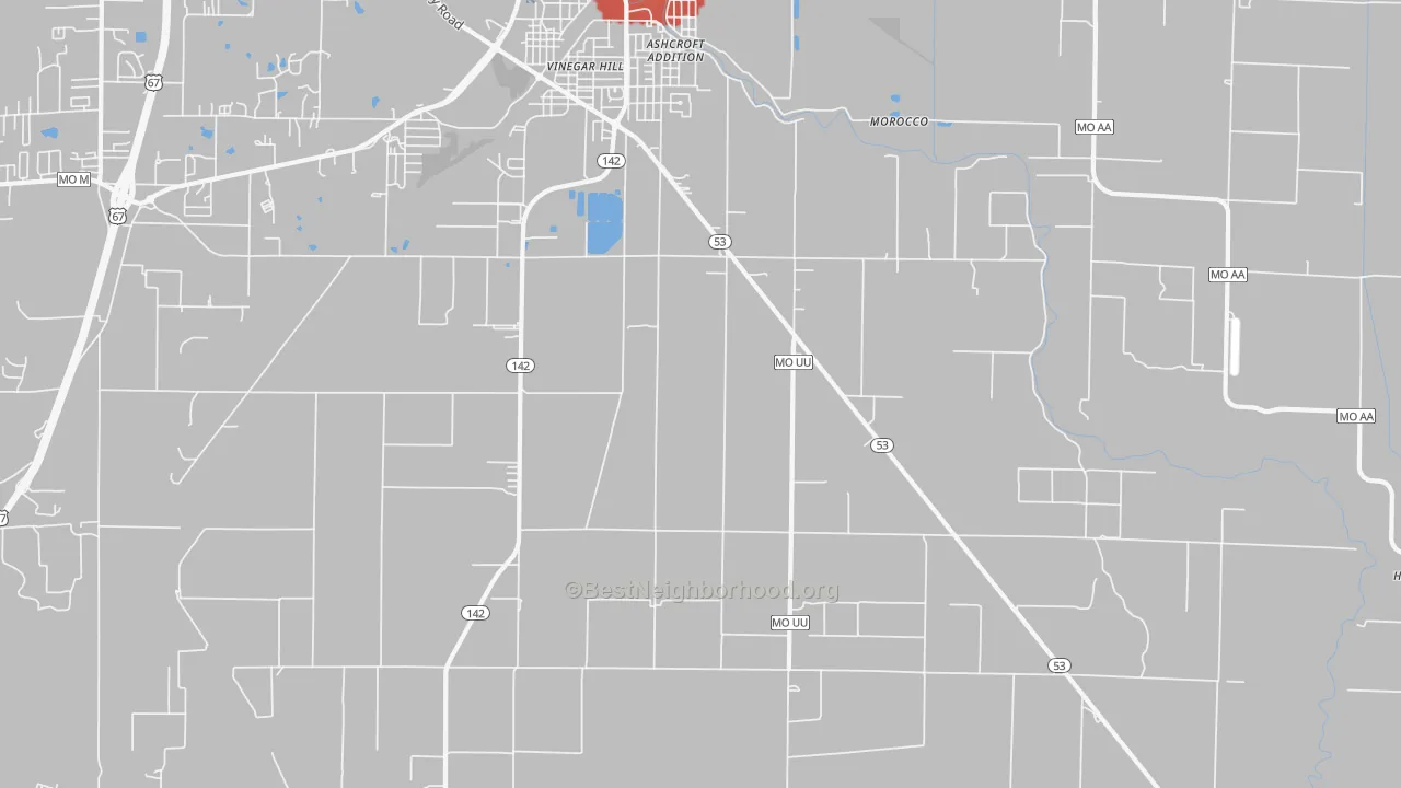 Transit Grade map of Fagus, MO