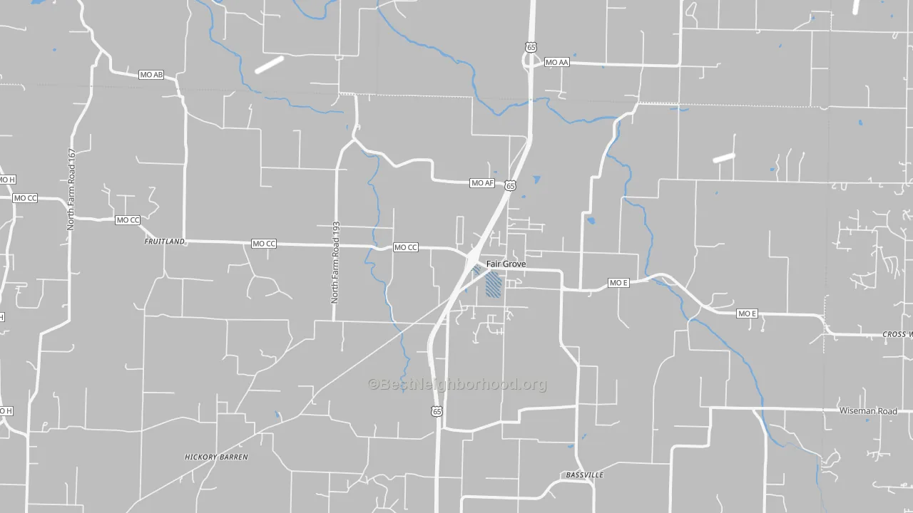 Transit Grade map of Fair Grove, MO