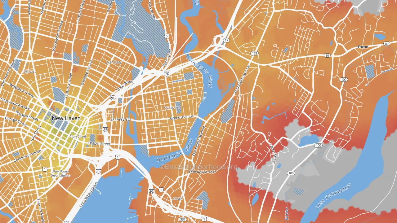 Transit Grade map of Fair Haven, New Haven, CT