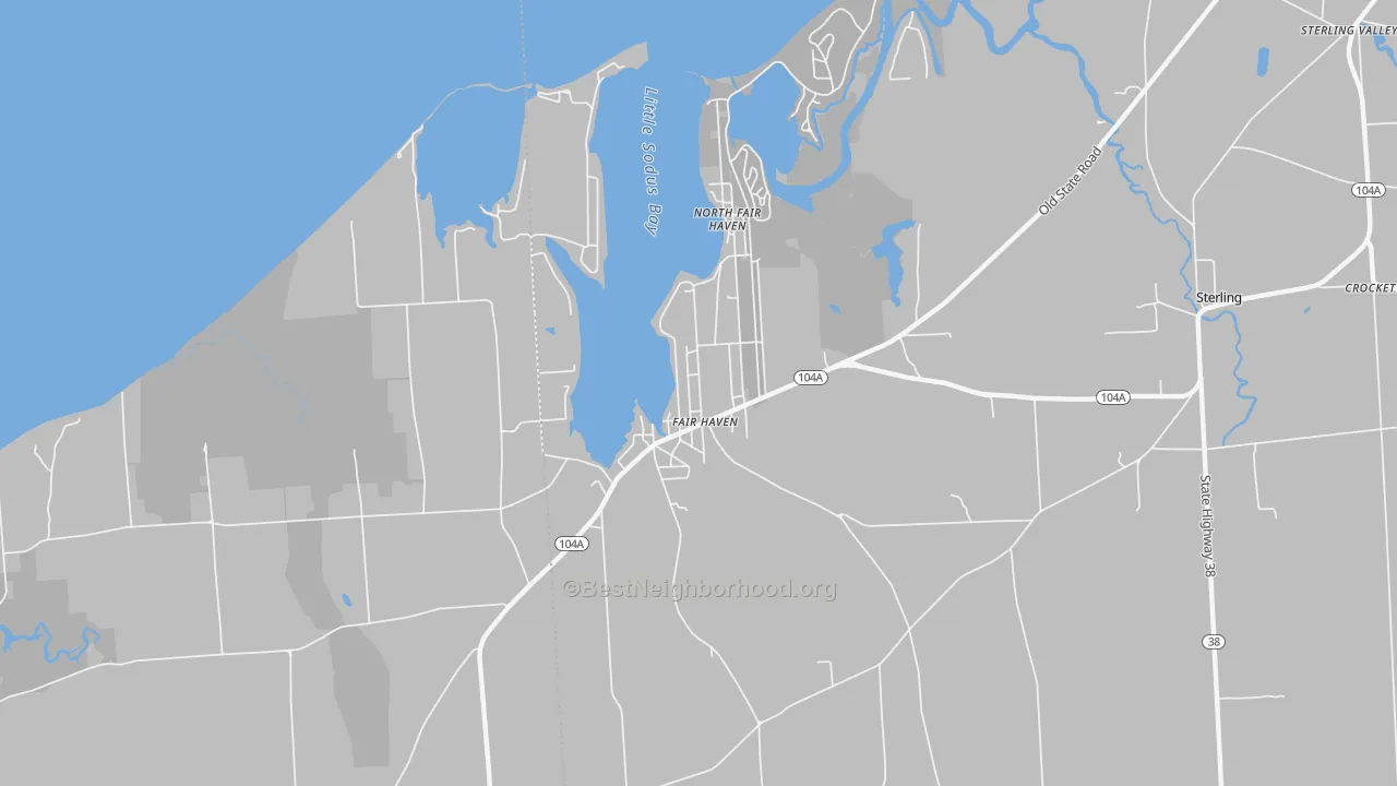 Transit Grade map of Fair Haven, NY