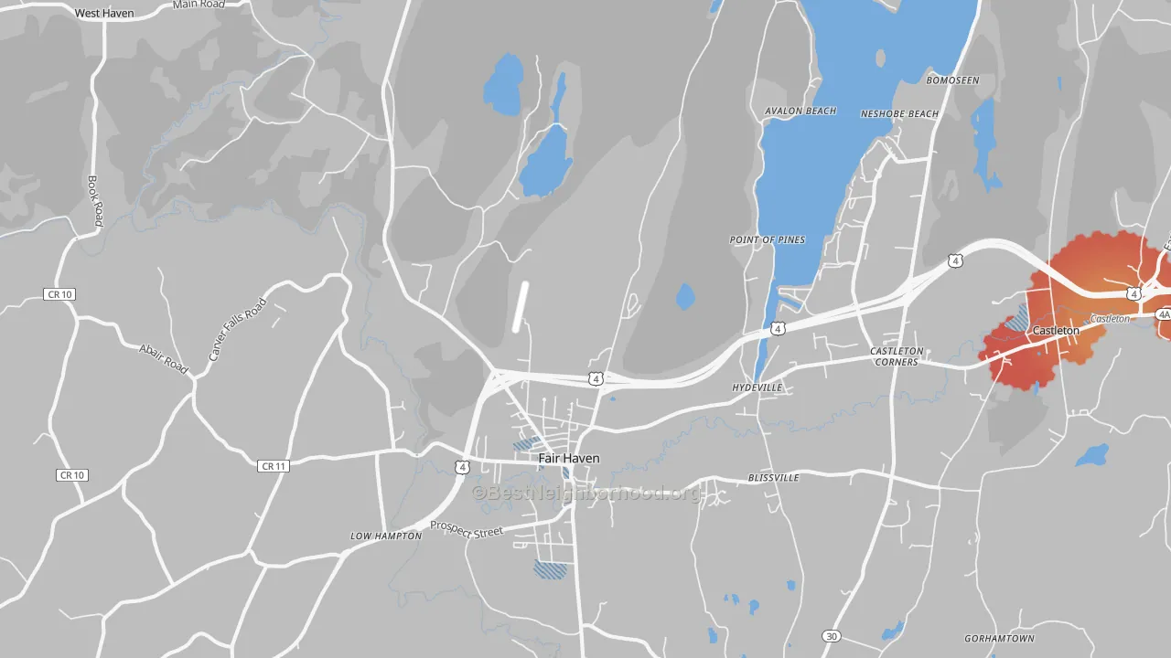 Transit Grade map of Fair Haven, VT