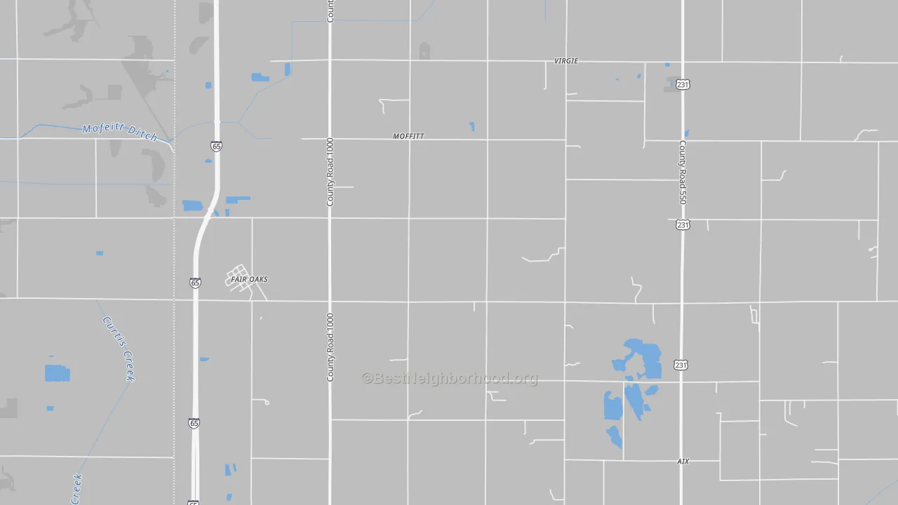 Transit Grade map of Fair Oaks, IN