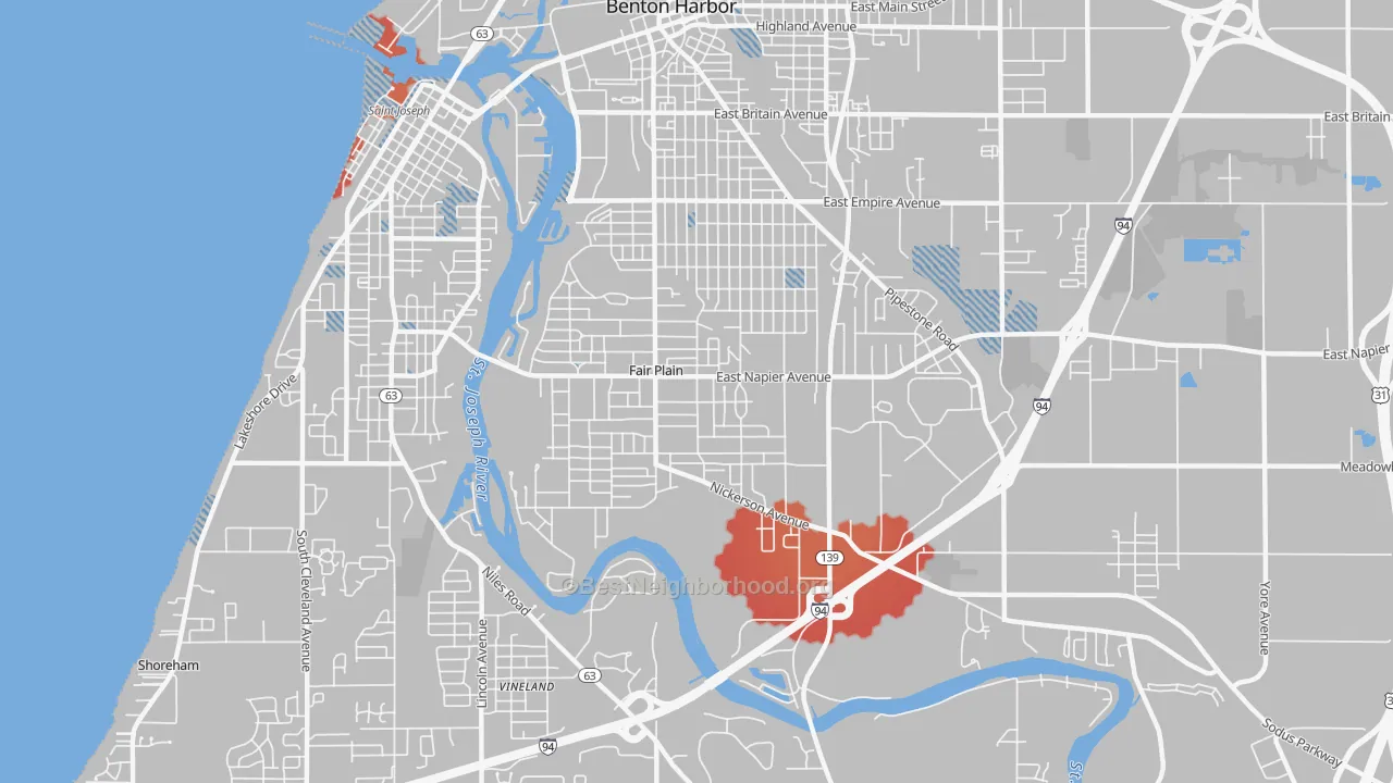 Transit Grade map of Fair Plain, MI