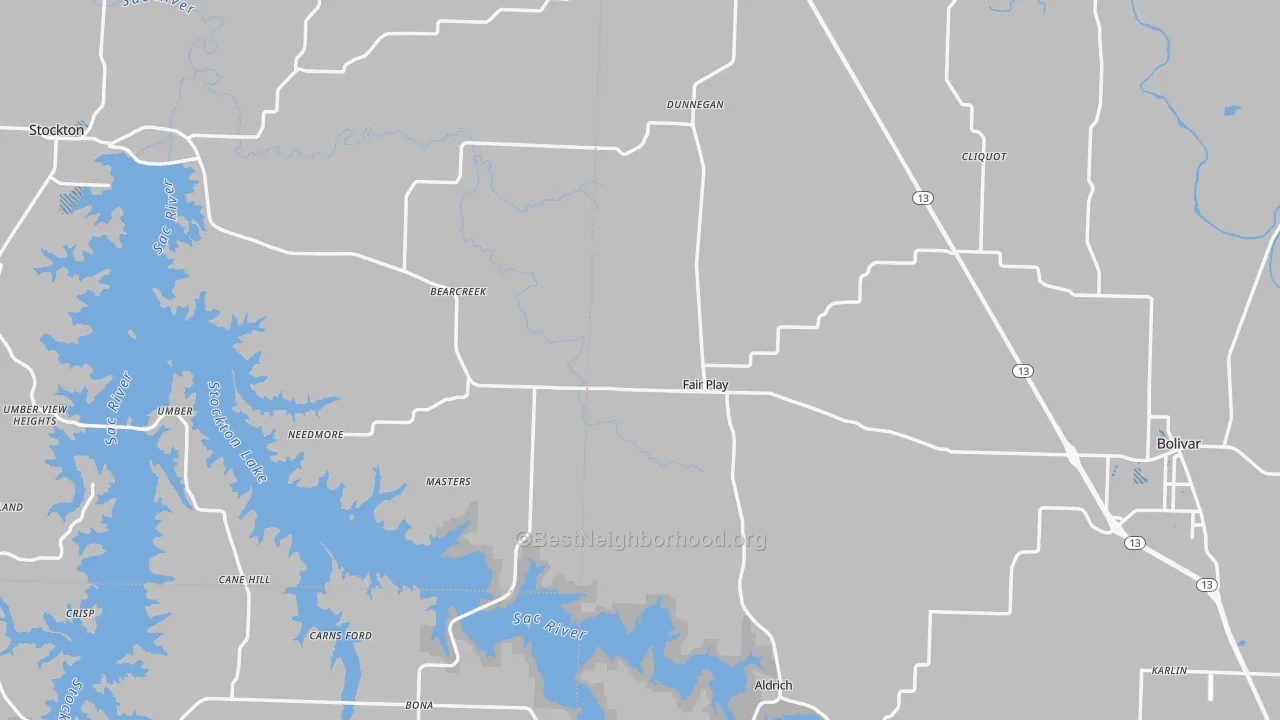 Transit Grade map of Fair Play, MO