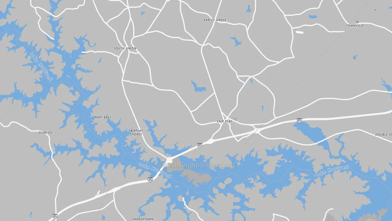 Transit Grade map of Fair Play, SC