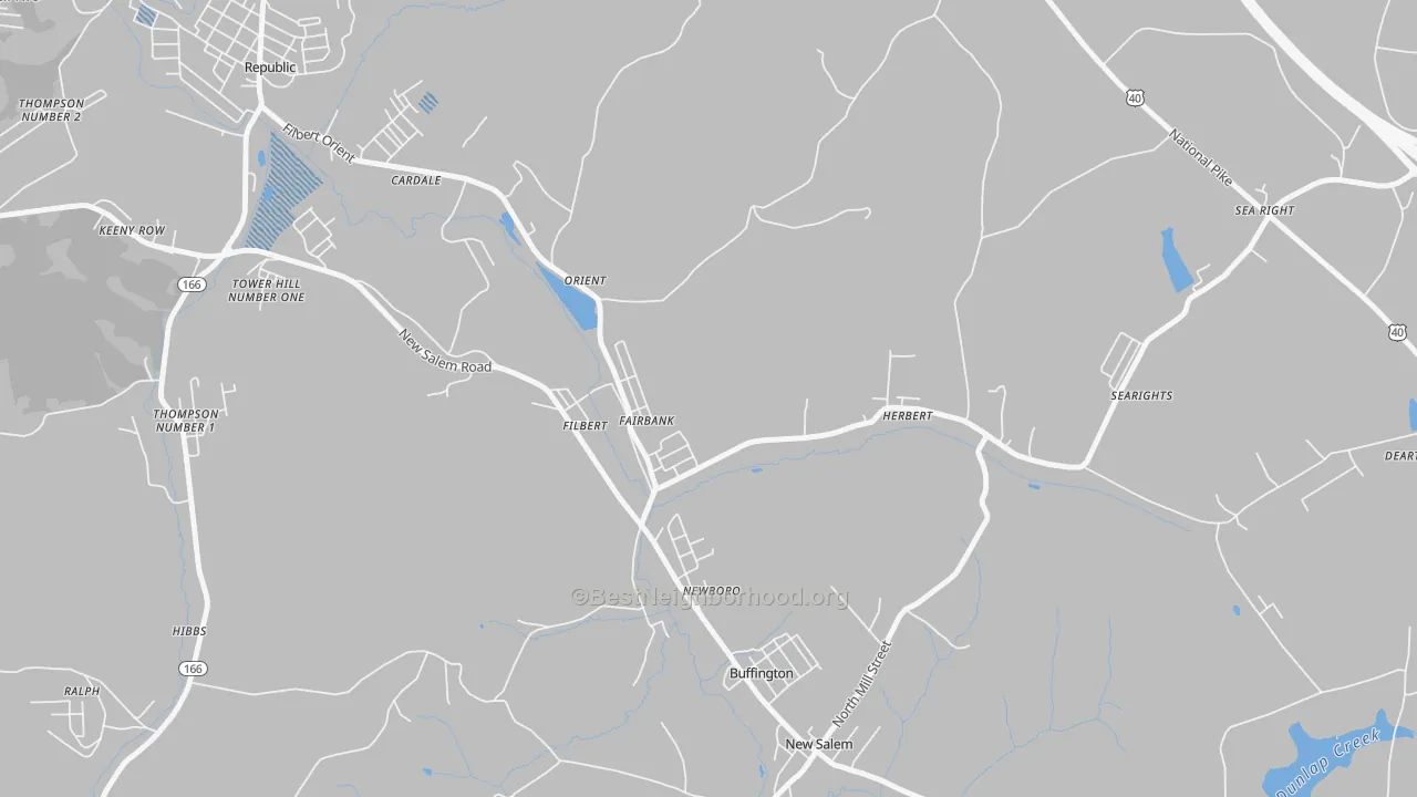 Transit Grade map of Fairbank, PA
