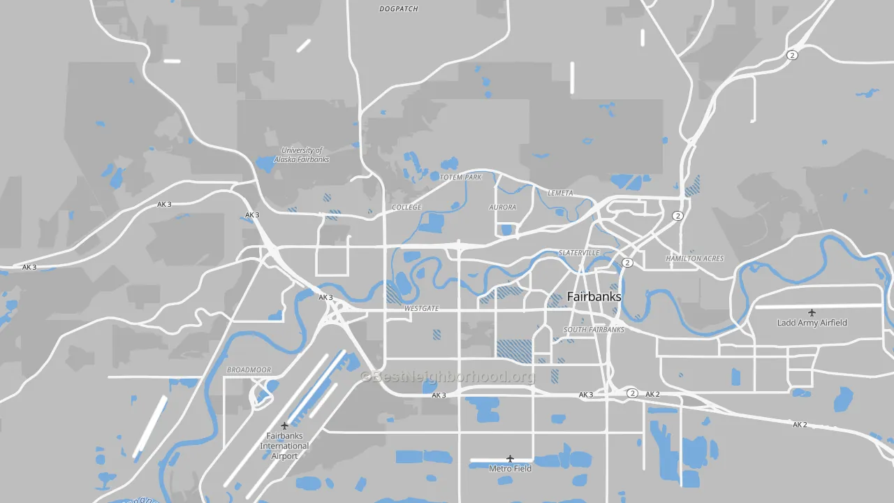 Transit Grade map of Fairbanks, AK