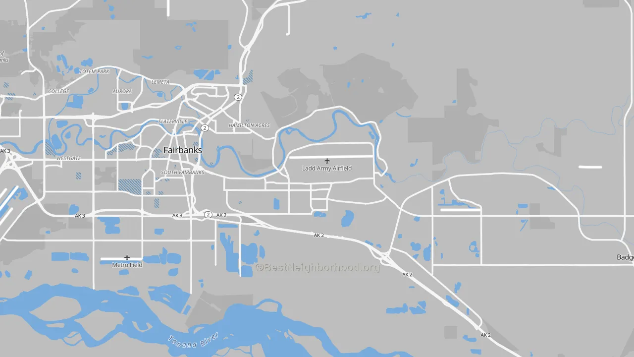 Transit Grade map of Fairbanks North Star Borough, AK