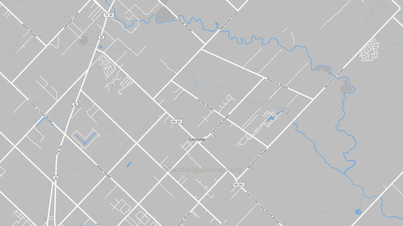 Transit Grade map of Fairchilds, TX