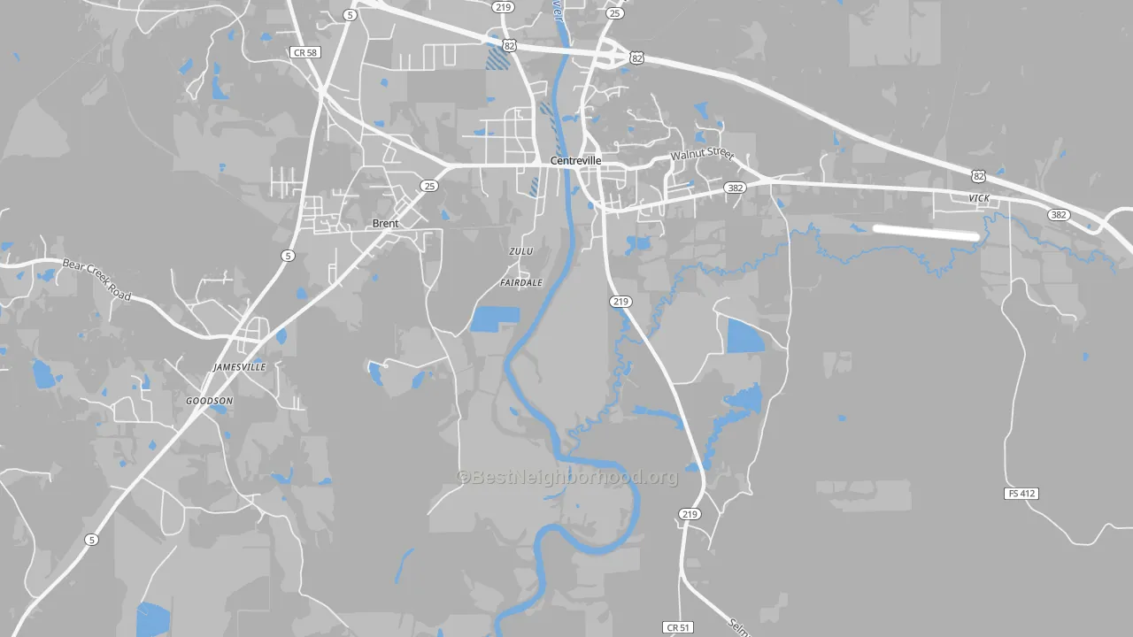Transit Grade map of Fairdale, AL